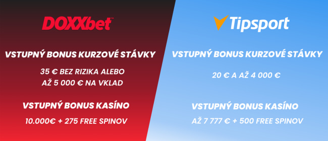 DOXXbet vstupný bonus v porovnaní s Tipsport vstupným bonusom