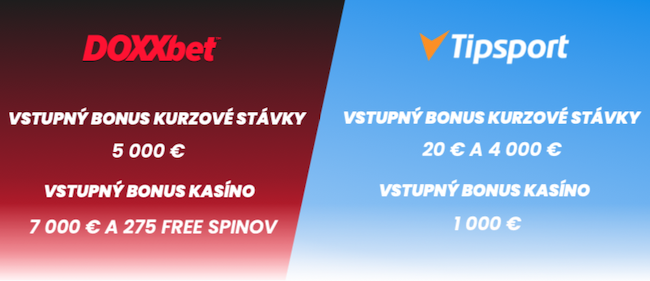 DOXXbet vstupný bonus v porovnaní s Tipsport vstupným bonusom